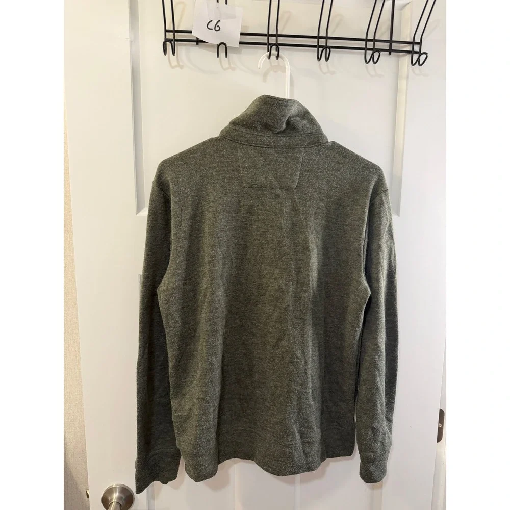 Banana‎ Republic Mens Shawl Collar Pullover Sweater Heathered Olive Green Small